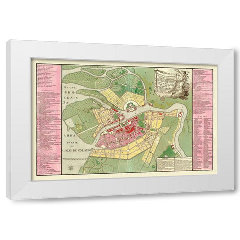 Saint Petersburg Plan Russia - Roth 1776 White Modern Wood Framed Art Print by Roth