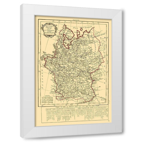 Russia in Europe - Delamarche 1800 White Modern Wood Framed Art Print by Delamarche
