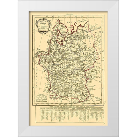Russia in Europe - Delamarche 1800 White Modern Wood Framed Art Print by Delamarche