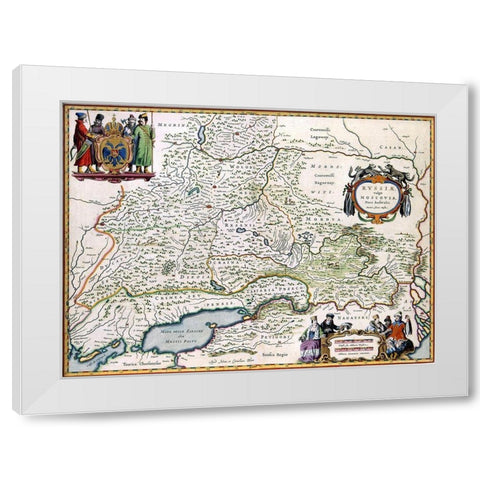 Moscow Russia - Blaeu 1665 White Modern Wood Framed Art Print by Blaeu