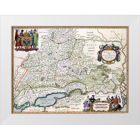 Moscow Russia - Blaeu 1665 White Modern Wood Framed Art Print by Blaeu