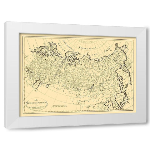 Russian Empire in Europe Asia Russia - Carey 1795 White Modern Wood Framed Art Print by Cary