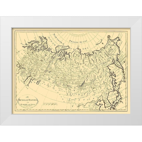 Russian Empire in Europe Asia Russia - Carey 1795 White Modern Wood Framed Art Print by Cary