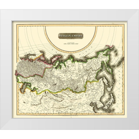 Russian Empire Asia Russia - Thomson 1814 White Modern Wood Framed Art Print by Thomson