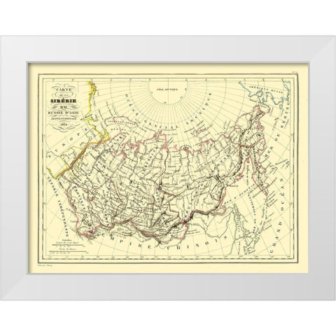 Siberia Russia Asia - Thierry 1834 White Modern Wood Framed Art Print by Thierry