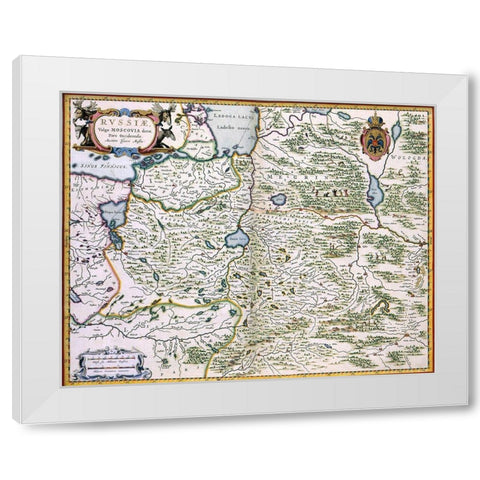 Western Russia Moscovia - Blaeu 1665 White Modern Wood Framed Art Print by Blaeu
