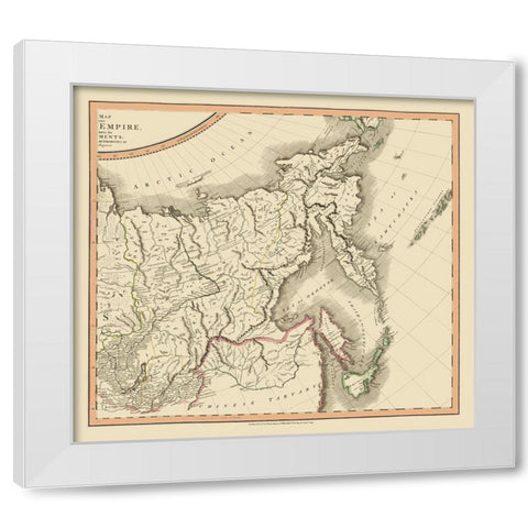 Russian Empire in Asia Russia - Cary 1799 White Modern Wood Framed Art Print by Cary