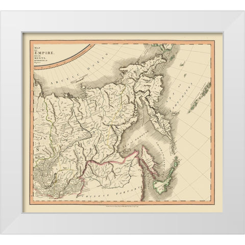 Russian Empire in Asia Russia - Cary 1799 White Modern Wood Framed Art Print by Cary