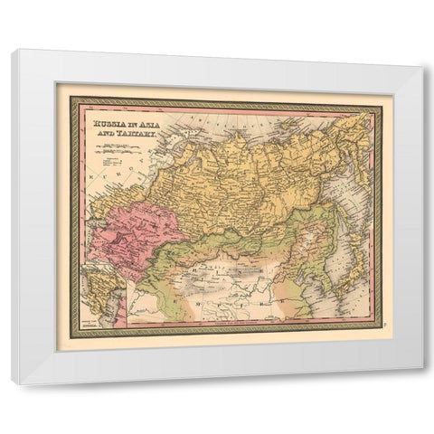 Asia Tartary Russia - Mitchell 1849 White Modern Wood Framed Art Print by Mitchell