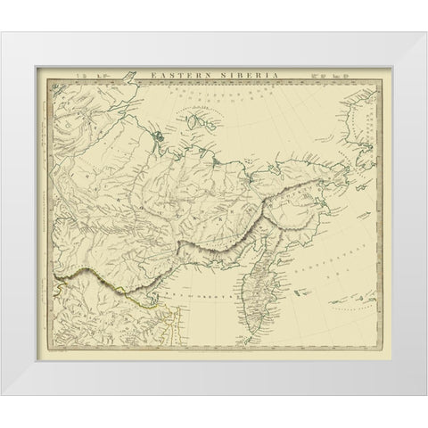 Asia Eastern Siberia Russia - Chapman 1838 White Modern Wood Framed Art Print by Chapman