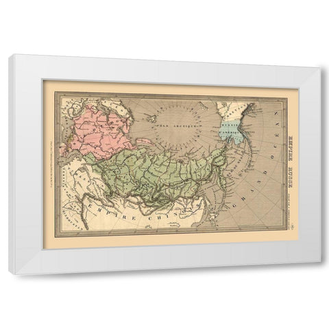 Russian Empire Asia Russia White Modern Wood Framed Art Print by Unknown
