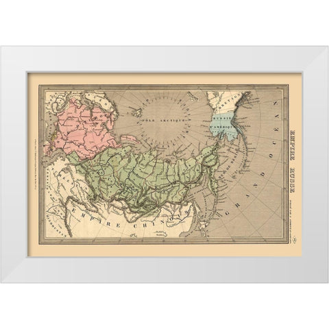 Russian Empire Asia Russia White Modern Wood Framed Art Print by Unknown
