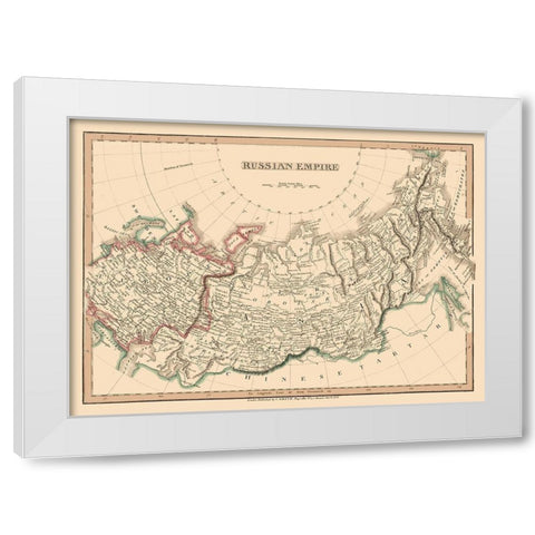 Russian Asia Empire Russia - Smith 1808 White Modern Wood Framed Art Print by Smith