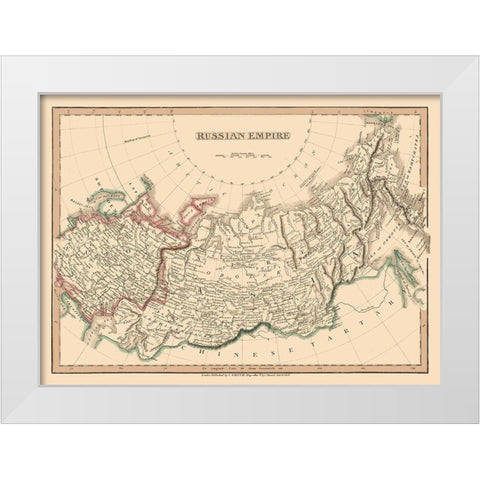 Russian Asia Empire Russia - Smith 1808 White Modern Wood Framed Art Print by Smith