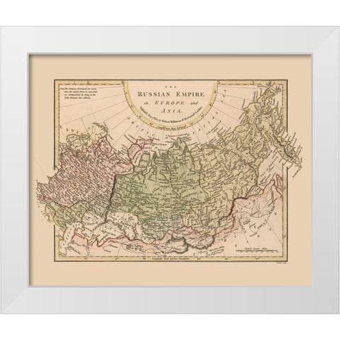 Russian Empire Europe Asia Russia - Wilkinson 1801 White Modern Wood Framed Art Print by Wilkinson