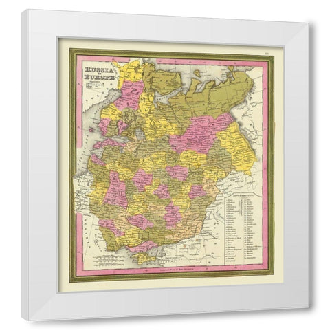 Europe Russia - Mitchell 1846 White Modern Wood Framed Art Print by Mitchell