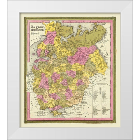 Europe Russia - Mitchell 1846 White Modern Wood Framed Art Print by Mitchell