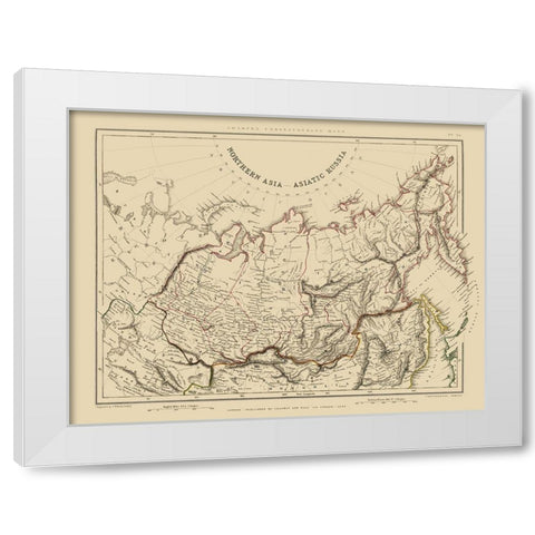 Asiatic Russia Northern Asia - Sharpe 1848 White Modern Wood Framed Art Print by Sharpe