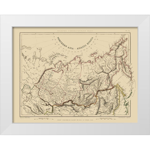 Asiatic Russia Northern Asia - Sharpe 1848 White Modern Wood Framed Art Print by Sharpe