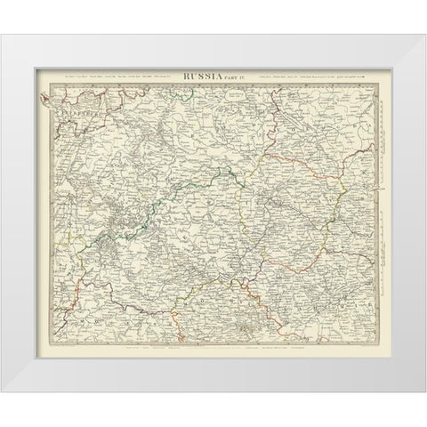 Europe Western Russia - Baldwin 1834 White Modern Wood Framed Art Print by Baldwin