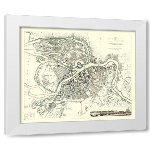 Saint Petersburg Russia Europe - Baldwin 1834 White Modern Wood Framed Art Print by Baldwin