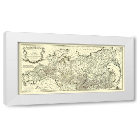 Siberia Russia Asia Tartary - DAnville 1753 White Modern Wood Framed Art Print by D''Anville
