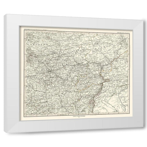 Europe Central Russia - Perthes 1873 White Modern Wood Framed Art Print by Perthes