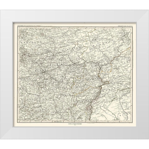 Europe Central Russia - Perthes 1873 White Modern Wood Framed Art Print by Perthes