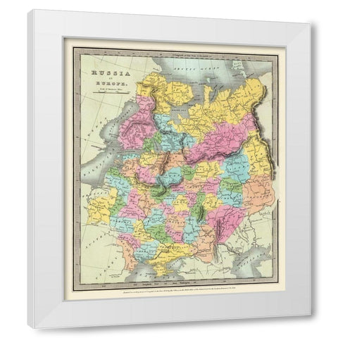 Europe Russia - Illman 1834 White Modern Wood Framed Art Print by Illman