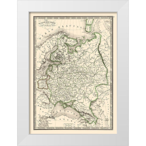 European Russia - Monin White Modern Wood Framed Art Print by Monin