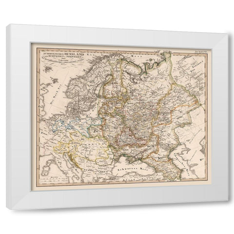 Europe Russia - 1833 White Modern Wood Framed Art Print by Unknown