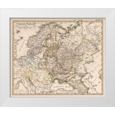 Europe Russia - 1833 White Modern Wood Framed Art Print by Unknown