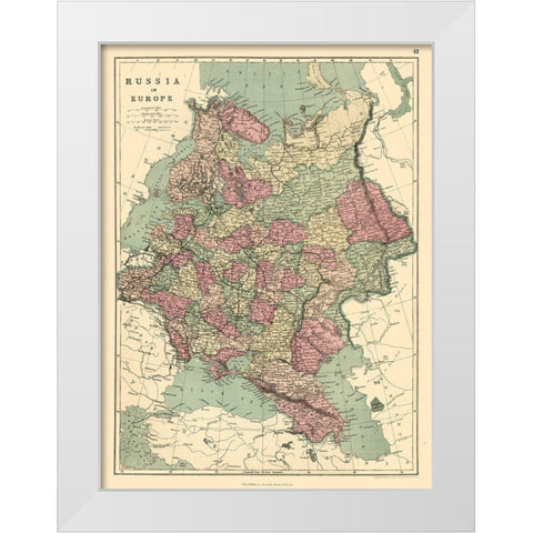 Europe Russia - Williams White Modern Wood Framed Art Print by Williams