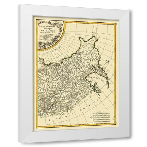Eastern Russian Empire Russia - Bonne 1785 White Modern Wood Framed Art Print by Bonne