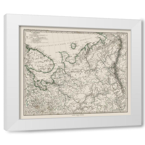 Western Russia - Perthes 1872 White Modern Wood Framed Art Print by Perthes