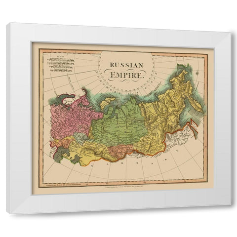 Russian Empire Russia - Darton 1811- 27.19 x 23 White Modern Wood Framed Art Print by Darton