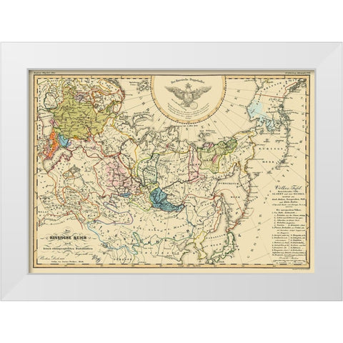 Russian Empire Russia - Perthes 1848 White Modern Wood Framed Art Print by Perthes