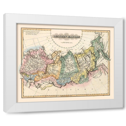 Russian Empire Russia - Lucas 1823 White Modern Wood Framed Art Print by Lucas