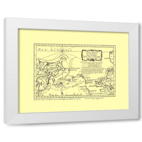 Russian Discoveries Asia America Russia White Modern Wood Framed Art Print by Unknown