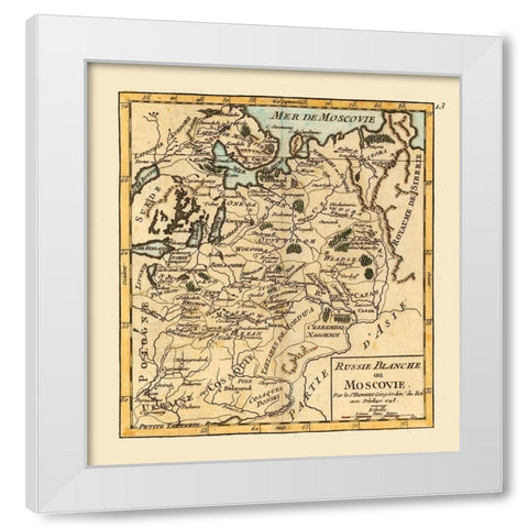 Moscow Grand Duchy Russia - Robert 1748  White Modern Wood Framed Art Print by Robert