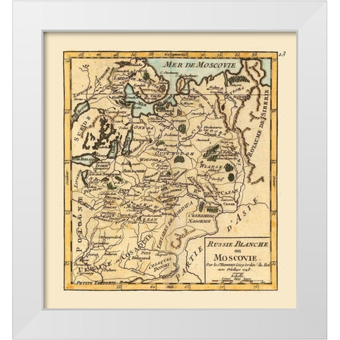 Moscow Grand Duchy Russia - Robert 1748  White Modern Wood Framed Art Print by Robert