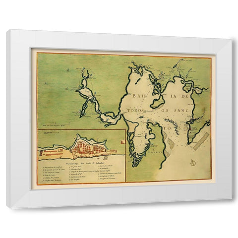 Central America San Salvador El Salvador - 1670 White Modern Wood Framed Art Print by Unknown