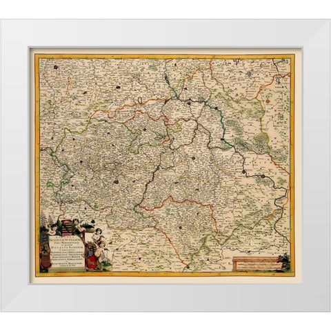 Saxony Region Germany - De Wit 1688 White Modern Wood Framed Art Print by De Wit