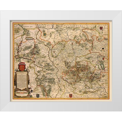 Lower Saxony Germany - Blaeu 1688 White Modern Wood Framed Art Print by Blaeu