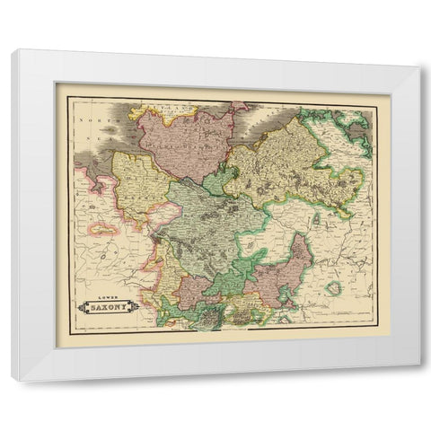Lower Saxony Germany - Hamilton 1831 White Modern Wood Framed Art Print by Hamilton