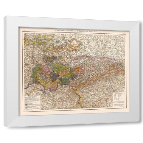 Kingdom Saxony Thuringia Region Germany White Modern Wood Framed Art Print by Velhagen