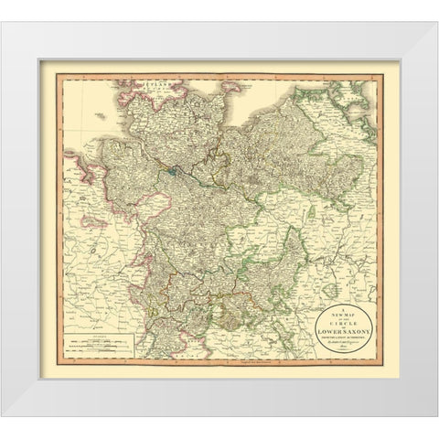 Lower Saxony Germany - Cary 1835 White Modern Wood Framed Art Print by Cary