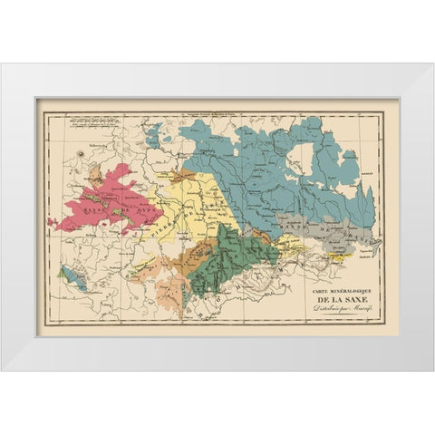 Saxony Region Germany - Agasse 1827 White Modern Wood Framed Art Print by Agasse