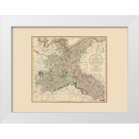 Upper Saxony Duchy of Silesia Lusatia Poland White Modern Wood Framed Art Print by Cary