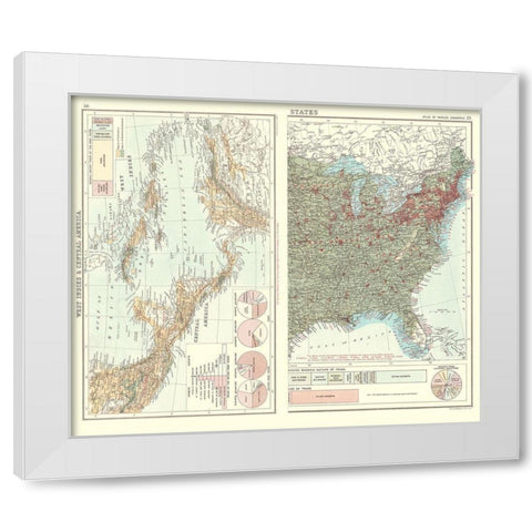Trade Charts West Indies Central America White Modern Wood Framed Art Print by Bartholomew